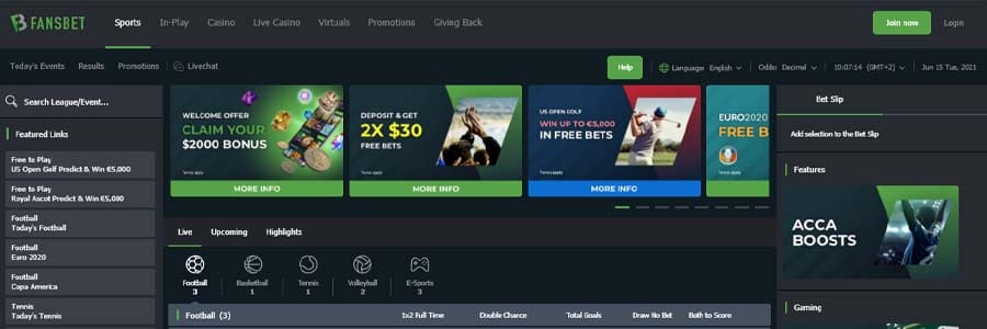 screenshot fansbet interface