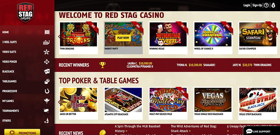 red stag casino screenshot games