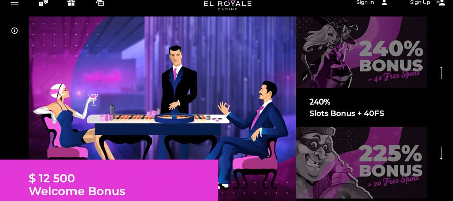 screenshot el royale casino interface